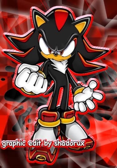 Red and black Shadow the Hedgehog fan graphic